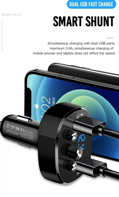 FM-трансмиттер с Bluetooth и зарядкой 3.1A два USB Type-A 18Вт черный XO BCC02 - изображение 5