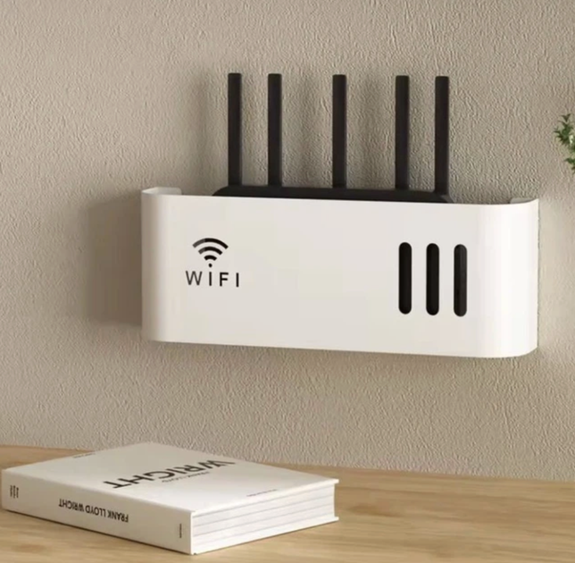 Органайзер-полка для роутера настенная подставка кронштейн для Wi-Fi S Черный - изображение 3