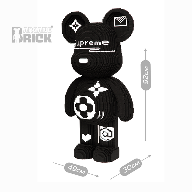 Supreme конструктор 3д для дорослих і дітей ArcaneBrick "Black" 92 см супрем збірний ведмідь конструктор magic blocks суприм - зображення 5