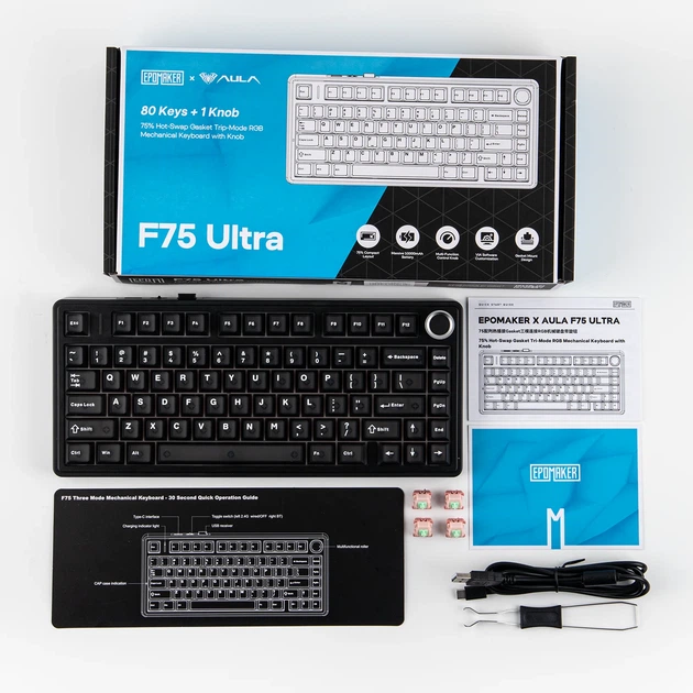 AULA F75 Ultra, Black Механічна бездротова клавіатура - зображення 7
