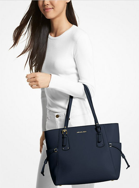 Жіноча сумка-тоут Michael Kors шкіряна Синя - Фото 8 Жіноча сумка-тоут Michael Kors шкіряна Синя - зображення 8