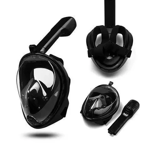 Полнолицевая маска для снорклинга Tribord Easybreath L/XL с креплением для камеры Черный - изображение 6
