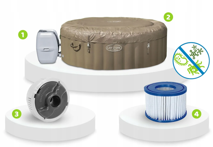 Джакузі-SPA надувне Bestway 60017 Lay‑Z Palm Springs 6‑місне - изображение 5