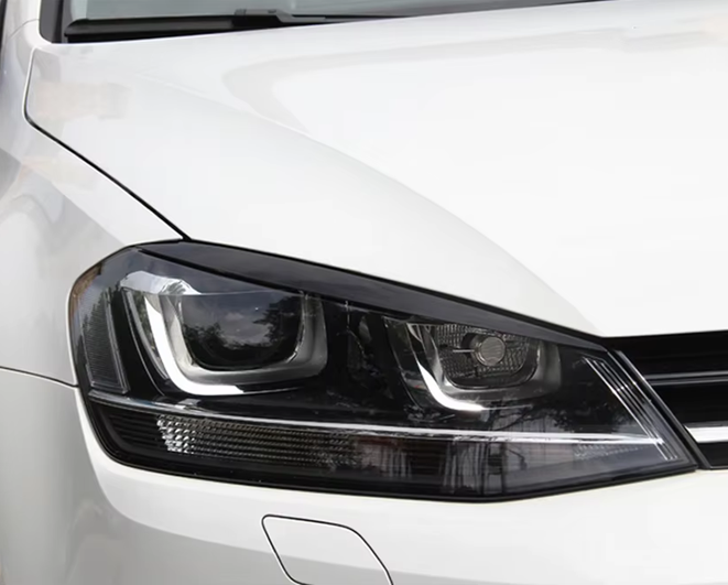 Реснички (накладки фар) Volkswagen Golf 7 черный глянец - изображение 2
