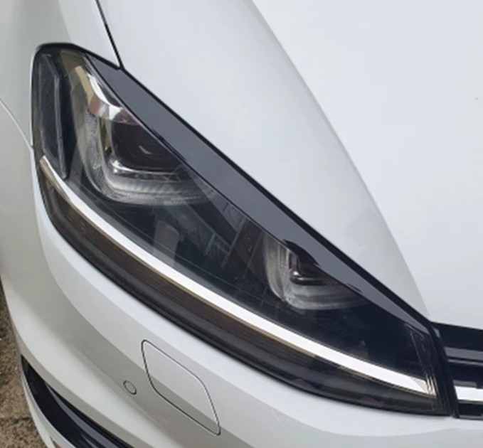 Реснички (накладки фар) Volkswagen Golf 7 черный глянец - изображение 4