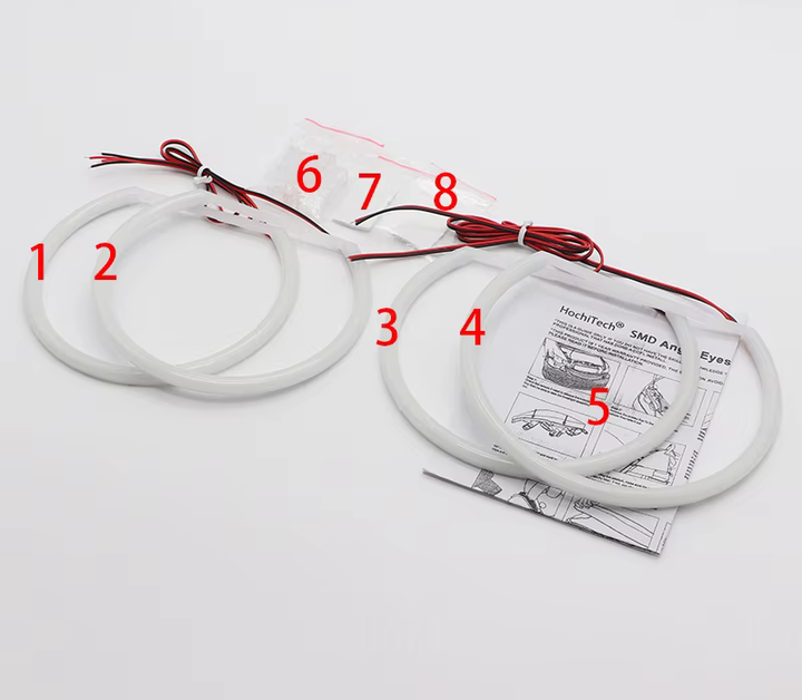 Ангельські очі BMW E36 E46 E39 E38 CFL білі (лінзована оптика) - зображення 4