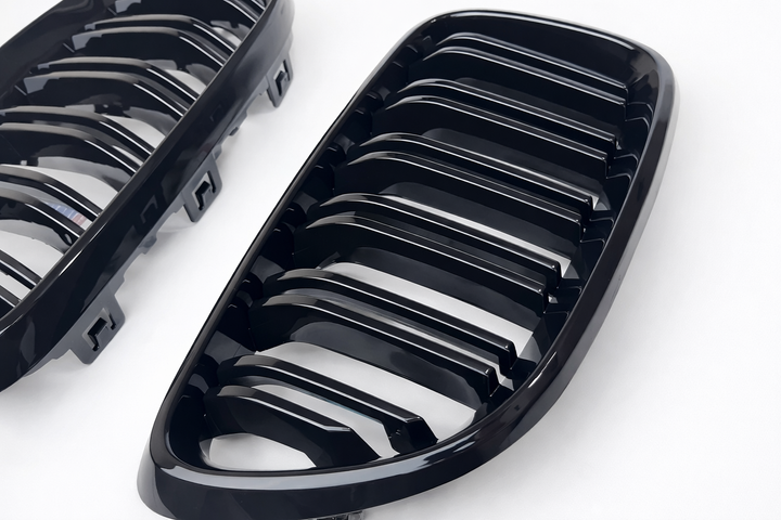 Двойная решетка радиатора M2 Style BMW 2 Series F22 F23 F87 2014-2018 черный глянец - изображение 5