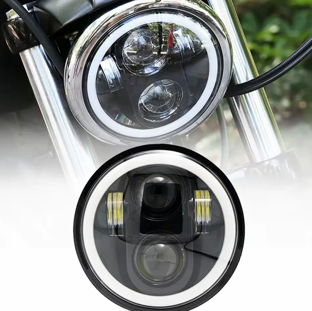 Светодиодная фара для мотоцикла Harley Sportster Dyna Iron 883 Triumph 5.75 дюйма - Фото 1 Светодиодная фара для мотоцикла Harley Sportster Dyna Iron 883 Triumph 5.75 дюйма - изображение 1