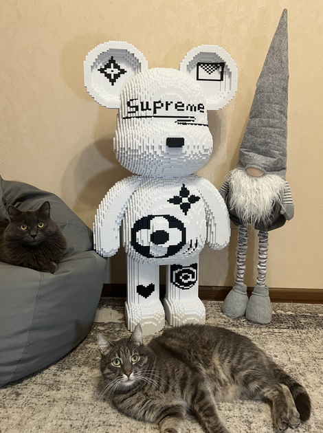 Supreme конструктор 3д для дорослих і дітей ArcaneBrick "White" 92 см супрем збірний ведмідь конструктор magic blocks супрім - зображення 10