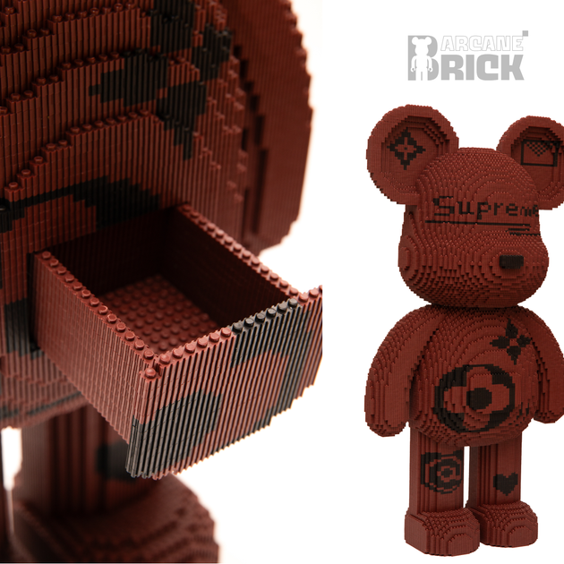 Supreme конструктор 3д для взрослых и детей ArcaneBrick "Brown" 92см супрем сборный медведь конструктор magic blocks суприм - изображение 4