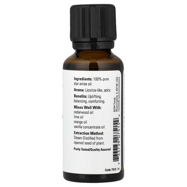 Эфирное масло аниса NOW Foods Essential Oils "Star Anise" 100% чистое анисовое масло (30 мл) - изображение 2