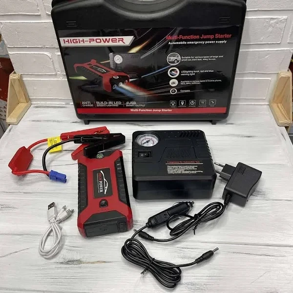 Пускозарядний пристрій з компресором No Brand JUMPSTARTER 29B 99800 мАг 300/600А Червоний (2099342055) - изображение 5
