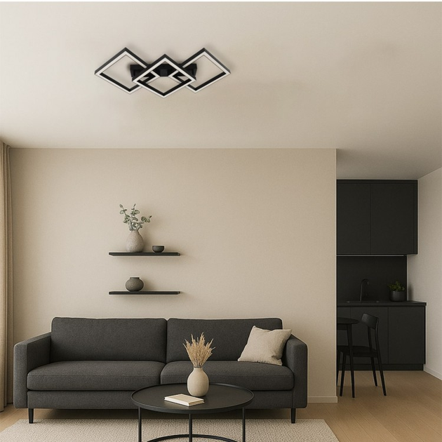 Світлодіодна люстра з ПДК Ardero AL6492ARD URBAN 55Вт 3000-6000К 3200Лм чорний 695х330х95 мм - зображення 3