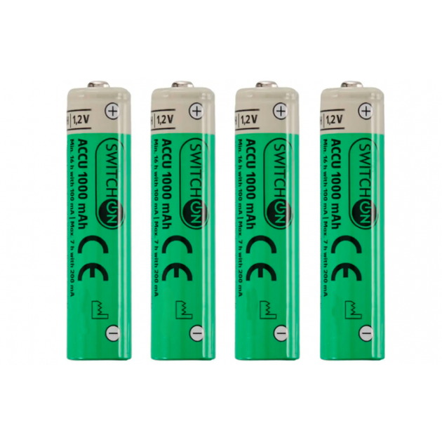 Акумуляторні батареї Switch ON Ni-Mh HR03 ААA 4шт 1000 mAh 1,2V (R4766131820250) - изображение 2