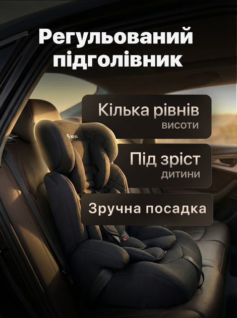 Детское автокресло Kaya Pulse PP-1240 Melange Black 9–36 кг (группа 1/2/3), универсальное, черное - изображение 5