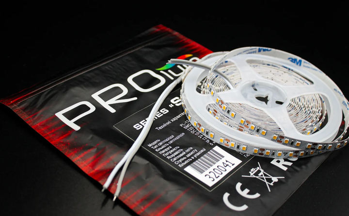 Стрічка світлодіодна біла тепла 12V PROLUM SMD 2835 120 LED 2800-3200K Series "SG" 1м - зображення 5