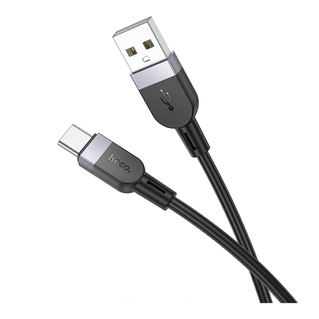 Кабель для зарядки и передачи данных USB Hoco X109 Silicone USB to Type-C 3A 3m Black - изображение 3