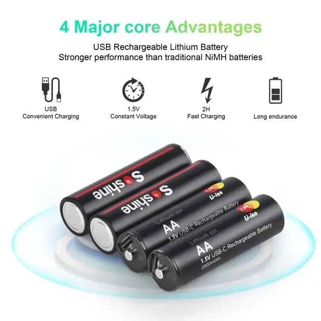 Акумулятор Soshine R6 AA-1,5В 1335mWh Li-Ion - изображение 3