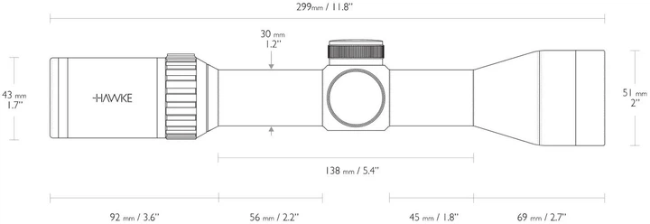 Прицел оптический Hawke Vantage 30 WA 1,5-6х44 сетка L4A Dot с подсветкой - изображение 4