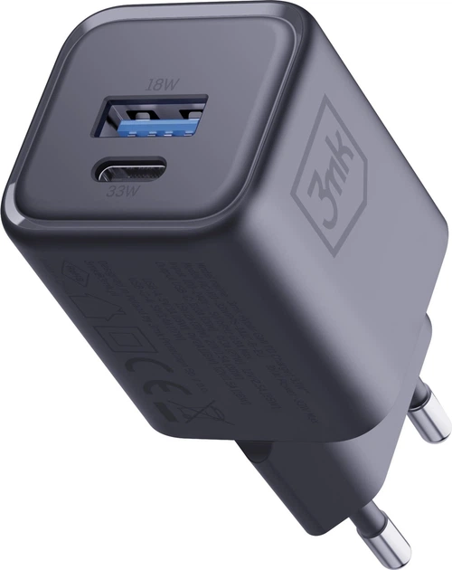 Ładowarka sieciowa 3MK Hyper Charger PD 33W GaN QC4+ Black (5903108684316) - Zdjęcie 1 Ładowarka sieciowa 3MK Hyper Charger PD 33W GaN QC4+ Black (5903108684316) - obraz 1