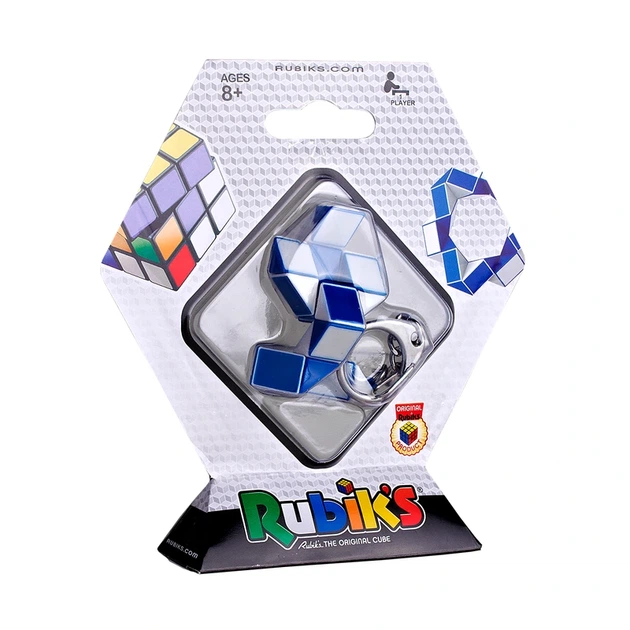 Міні-головоломка RUBIK'S - ЗМІЙКА БІЛО-БЛАКИТНА (з кільцем) - изображение 5
