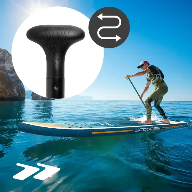 Сложное весло регулируемое 2в1 для sup доски и каякинга 165-225 см Scoopes (Blade) - изображение 7