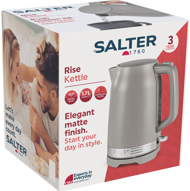 Електрочайник SALTER Rise EK6650 Grey - зображення 5