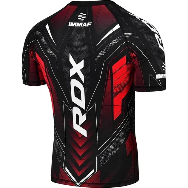 Футболка компрессионная RDX IMMAF Approved Half Sleeves Compression Shirt (CSH-IMF-1R) Black/Red S - изображение 2