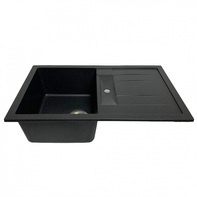 Кухонная мойка Adamant FORT черный металлик 770x495x200 мм, с крылом 77 см - изображение 2