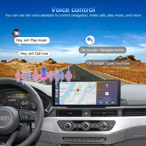 Универсальный сенсорный дисплей 10 дюймов с камерой CarPlay и Android Auto - изображение 3