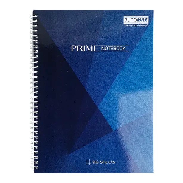 Зошит офісний Buromax PRIME А4 96арк. пружина збоку клітинка тверда палітурка синій (BM.24451101-02) - Фото 1 Зошит офісний Buromax PRIME А4 96арк. пружина збоку клітинка тверда палітурка синій (BM.24451101-02) - зображення 1