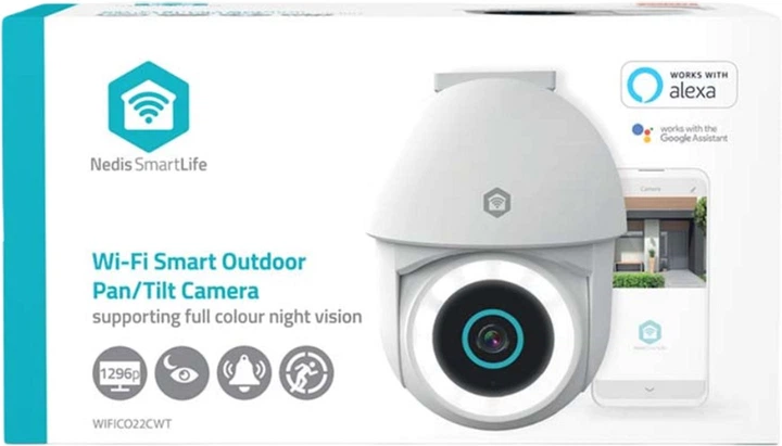 IP-камера Nedis SmartLife Wi-Fi PTZ White (WIFICO22CWT) - зображення 2