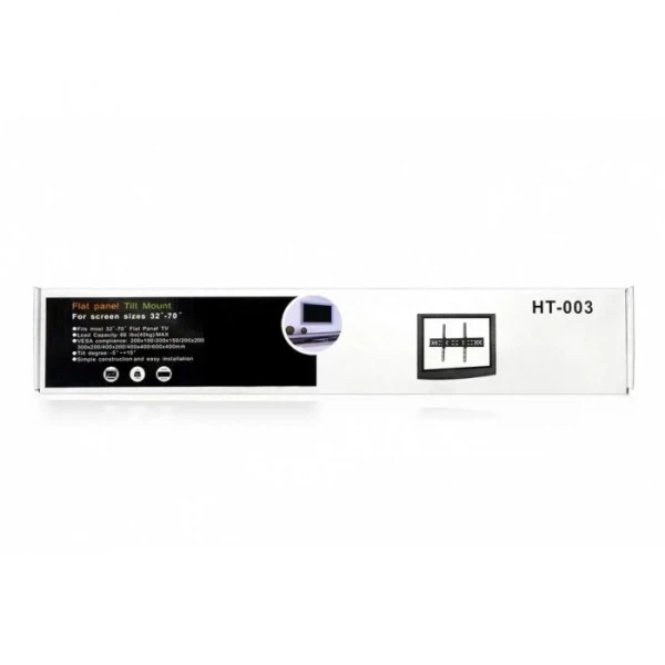 Кронштейн для ТВ HT-003 32–70 дюймів настінне кріплення з нахилом -5°…+15°, VESA 200x100–600x400 мм, навантаження до 40 кг, чорний, кріплення для телевізора та плазми - зображення 6