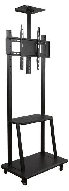 Підлогова стійка для телевізора TV CART 1500 8006 32–70 дюймів мобільний кронштейн на колесах з полицями VESA 200x200 400x400 600x400, регулювання висоти навантаження до 70 кг - зображення 2