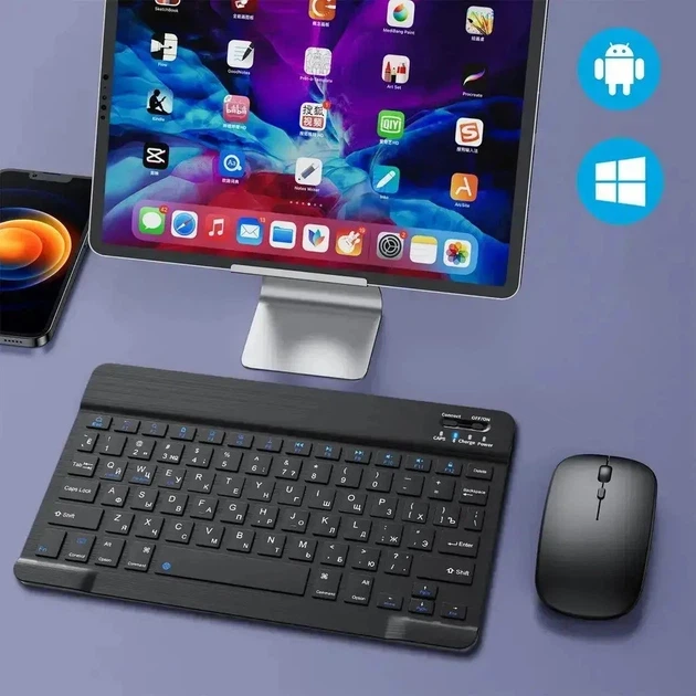 Бездротовий набір клавіатура та миша BT Combo 9212, Bluetooth/USB, комплект для ПК та ноутбука - изображение 4