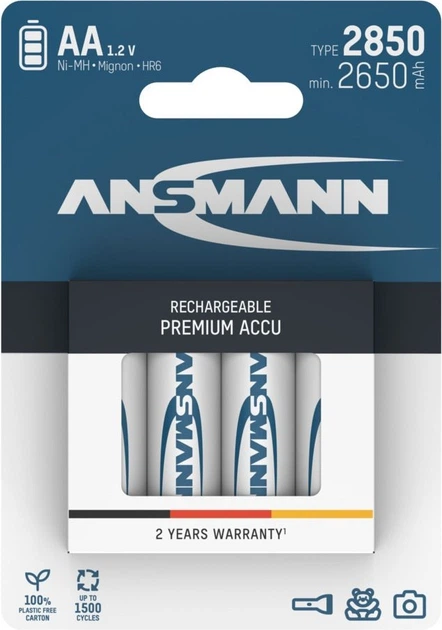 Акумулятор Ansmann NiMH AA/HR6 2850 mAh 1.2V 4 шт. (5035212) - зображення 2