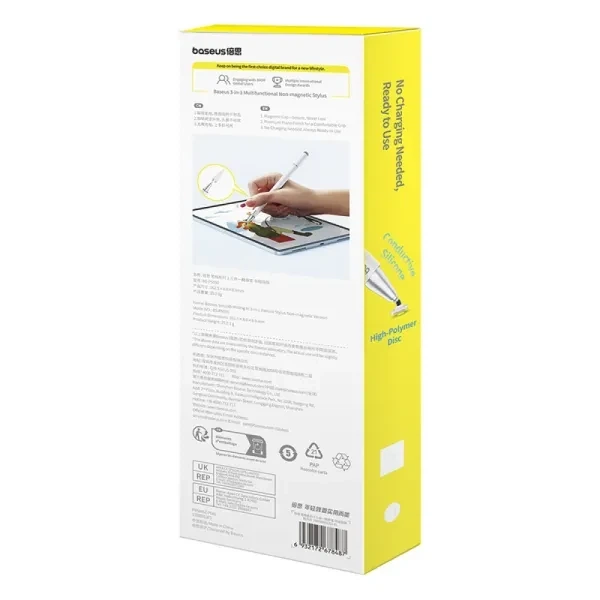 Универсальный магнитный стилус Baseus Smooth Writing 3 3in1 Passive Stylus |Android, Apple, Windows| White - изображение 6