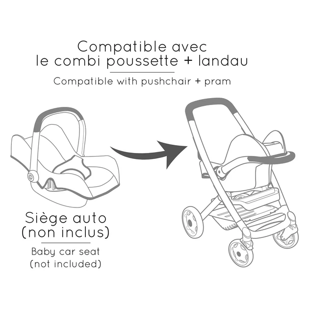 Коляска для ляльки Smoby Maxi-Cosi Айворі 3в1 (7600253122) - изображение 4