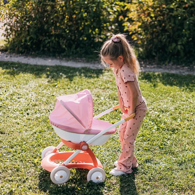 Коляска для ляльки Smoby Baby Nurse Теракотова пудра люлька з корзинкою (7600254124) - изображение 7