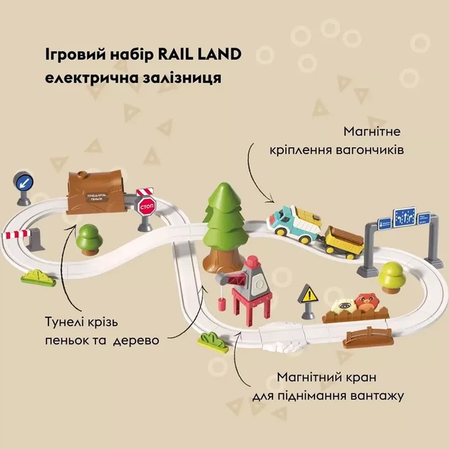 Ігровий набір Otamanko Електрична залізниця Rail Land 40 деталей (532.02.90) - Фото 4 Ігровий набір Otamanko Електрична залізниця Rail Land 40 деталей (532.02.90) - изображение 4