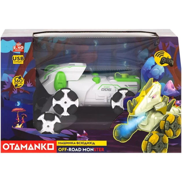 Машинка Otamanko Off-Road Monster Трюковий всюдихід на радіокеруванні білий з зеленим (532.02.49) - изображение 5
