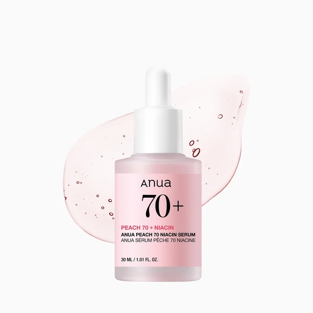 Сироватка для обличчя Anua Peach 70 Serum 30 мл сяйва шкіри, звуження пор ,вирівнювання тону - Фото 1 Сироватка для обличчя Anua Peach 70 Serum 30 мл сяйва шкіри, звуження пор ,вирівнювання тону - изображение 1