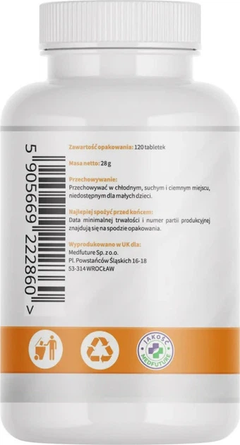 Suplement diety MedFuture Kurkuma ekstrakt 120 tabletek (5905669222860) - obraz 3