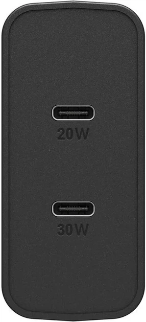 Мережевий зарядний пристрій Otterbox Wall Charger 50W 2x USB-C Black (840104219256) - зображення 3