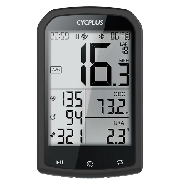 Велокомп'ютер GPS Cycplus M1 Pro Bluetooth 5.0/ANT+ Синхронізація із Strava, датчики пульсу, каденсу - зображення 2
