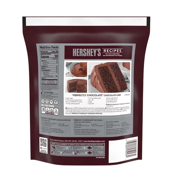 Какао Hershey's Cocoa 100% Natural Unsweetened натуральное несладкое пакет 652 г - Фото 2 Какао Hershey's Cocoa 100% Natural Unsweetened натуральное несладкое пакет 652 г - изображение 2