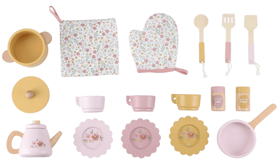 Zestaw do zabawy Little Dutch Kuchnia drewniana FSC Różowa (LD2501) (8713291225015) - obraz 5