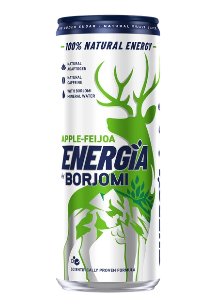 Упаковка сильногазованого напою Energia by Borjomi зі смаком Яблука та Фейхоа 0,24 л х 12 банок - зображення 2