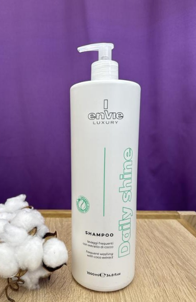 Шампунь Envie Daily Shine Shampoo щоденний для блиску волосся з кокосом 1000мл - Фото 1 Шампунь Envie Daily Shine Shampoo щоденний для блиску волосся з кокосом 1000мл - изображение 1