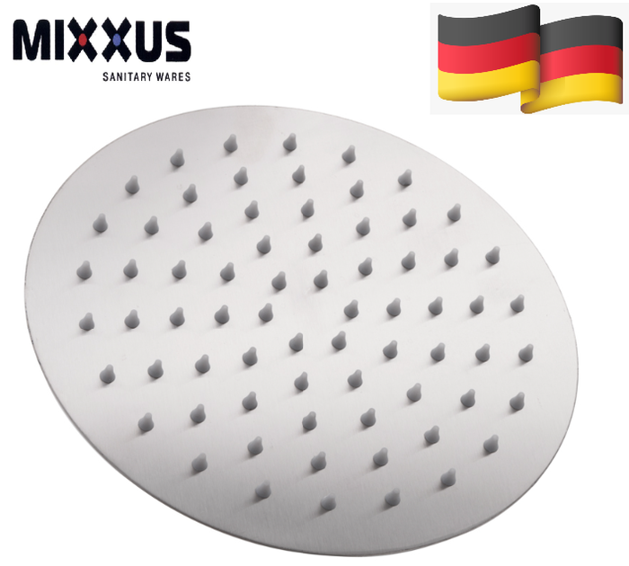 Лейка для верхнего душа Mixxus круглая из нержавеющей стали потолочная поворотная для тропического душа 20см (0057) - изображение 2